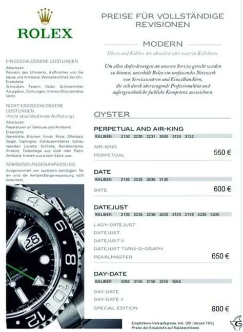 rolex service kosten